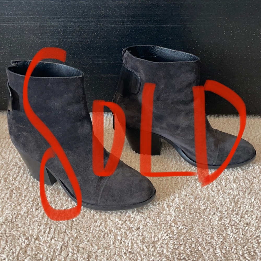 Rag and Bone black suede booties.